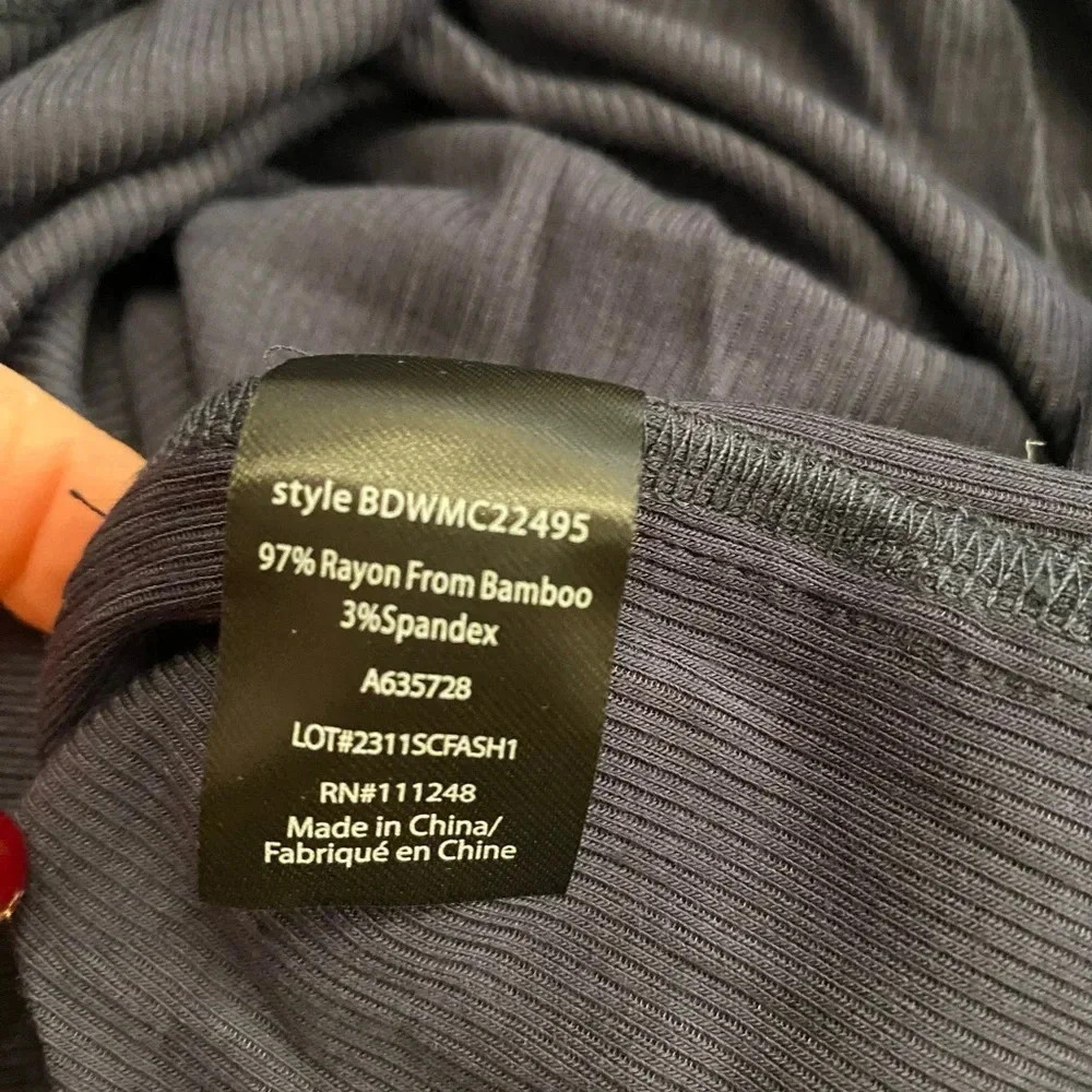 Barefoot Dreams Women’s Henely Rib Long Indigo Soft Bamboo Rayon M-L long NEW - Picture 12 of 16